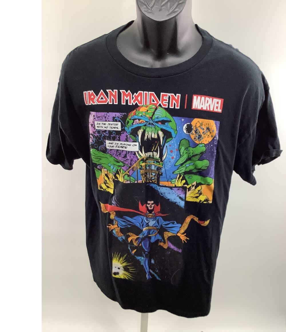 Iron Maiden Marvel Doctor Strange T Shirt Large Black Eddie Comic Cover Graphic